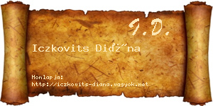Iczkovits Diána névjegykártya